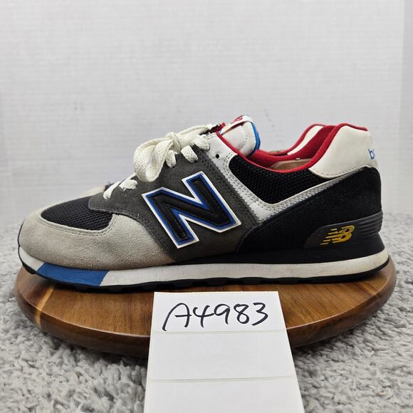 New Balance Other - New Balance Mens 11D 574 Black Grey Royal Casual Classic Daily Sneaker ML574LB2